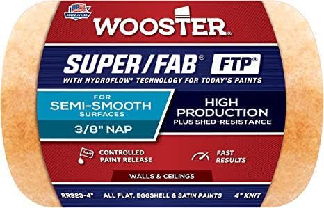 "Super/Fab FTP" 10см, ворс - 9мм, Валик Wooster високопродуктивний в'язаний [RR923-4]