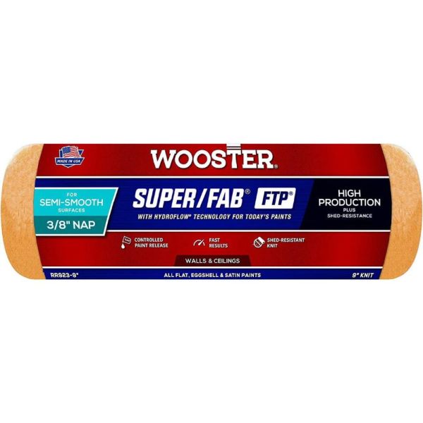 "Super/Fab FTP" 23см, ворс - 9мм, Валик Wooster високопродуктивний в'язаний [RR923-9]
