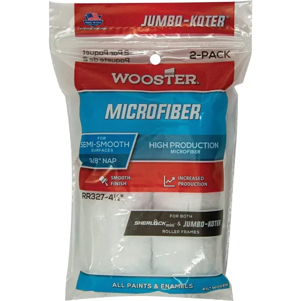 "MICROFIBER  JumboKoter" 10см, ворс - 9мм, Комплект міні-валиків Wooster [RR327-4]